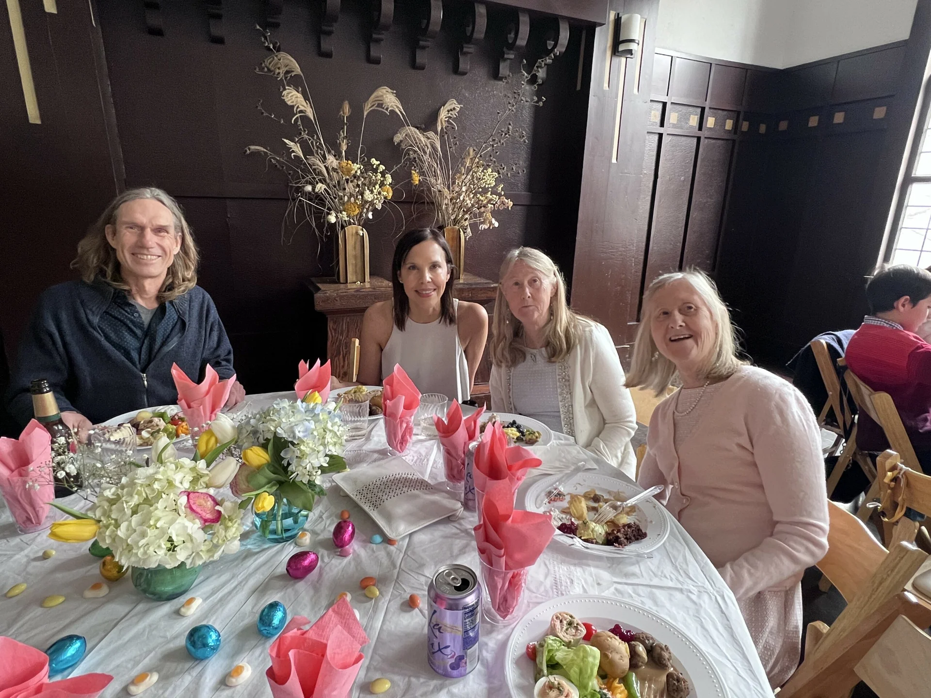 easter lunch guests around the table
