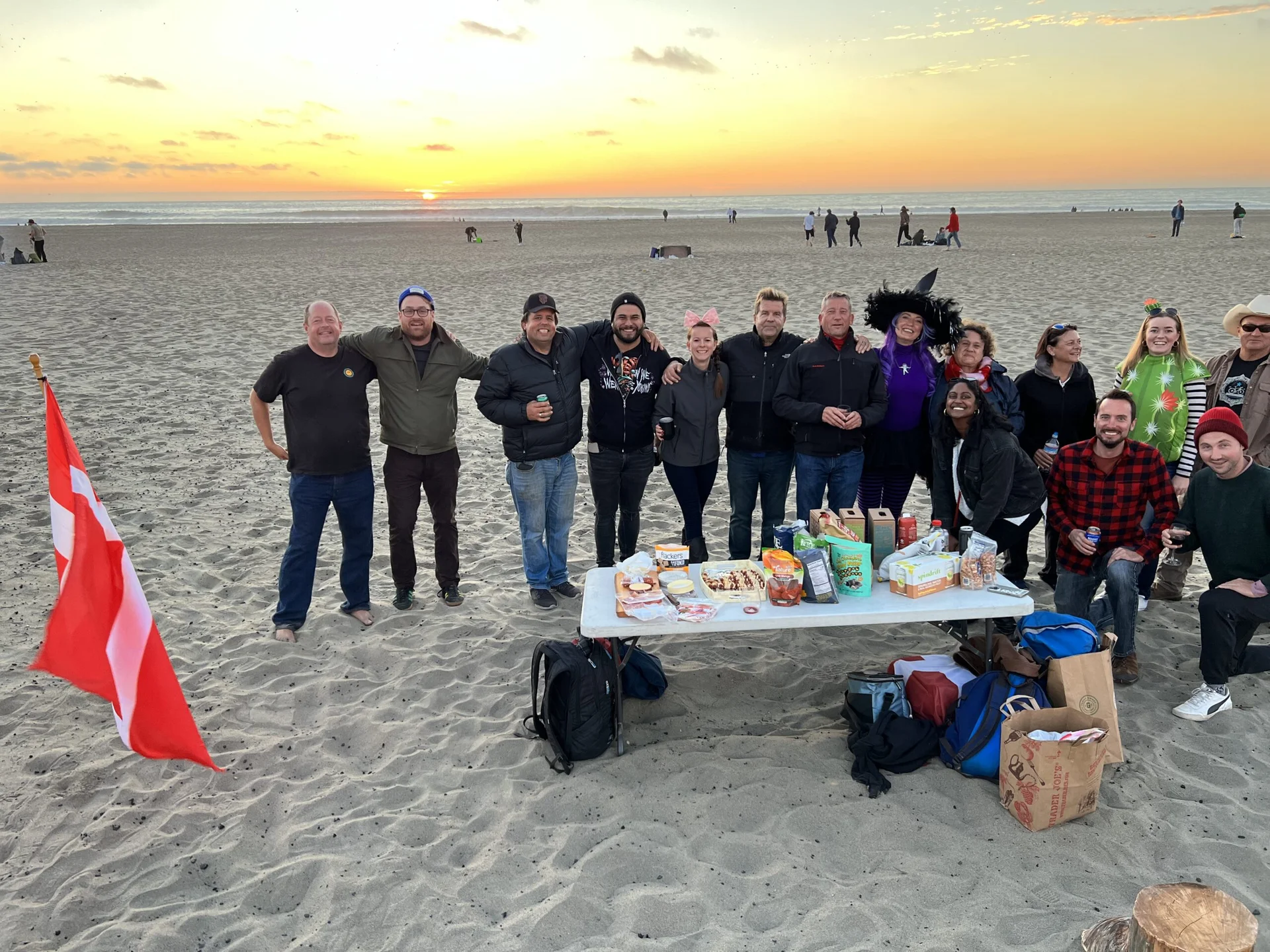 Group at bonfire